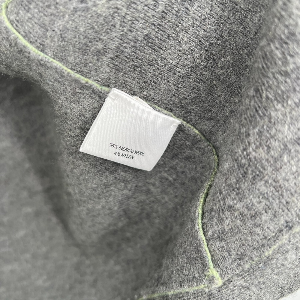 Eileen Fisher double breasted merino wool pea coat jacket lightweight green M - Picture 7 of 10